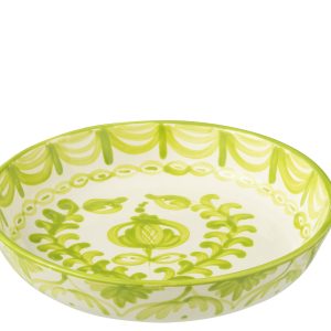 J-Line schaal Granada Low – keramiek – wit/groen – large – Ø 25 cm J-Line schaal Granada Low – keramiek – wit/groen – large – Ø 25 cm