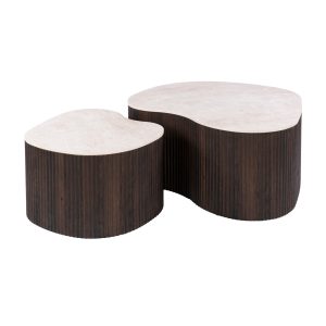 Giga Living Salontafel Ceramo Medio – Rond Keramiek – Set Van 2 Giga Living Salontafel Ceramo Medio – Rond Keramiek – Set Van 2