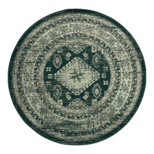 Interieur05 vintage vloerkleed Aila – groen – Ø 190 cm Interieur05 vintage vloerkleed Aila – groen – Ø 190 cm