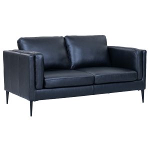 Furnhouse 2-zitsbank Valencia – Zwart – Leer – 88x157x83