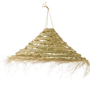 J-Line lampenkap Gevlochten + Franjes – riet – naturel – large