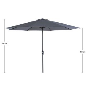 Garden Impressions stokparasol Lotus donker grijs – Ø300 cm Garden Impressions stokparasol Lotus donker grijs – Ø300 cm