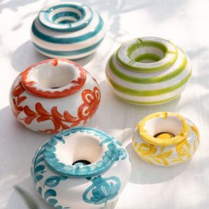 J-Line asbak Granada – keramiek – wit/geel – small J-Line asbak Granada – keramiek – wit/geel – small