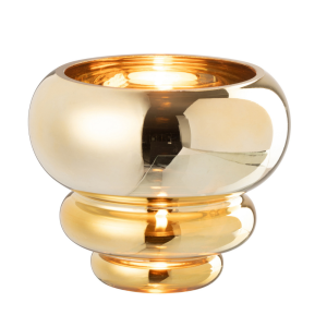 J-Line theelichthouder/vaas Julia – glas – goud – Ø 15.5 cm