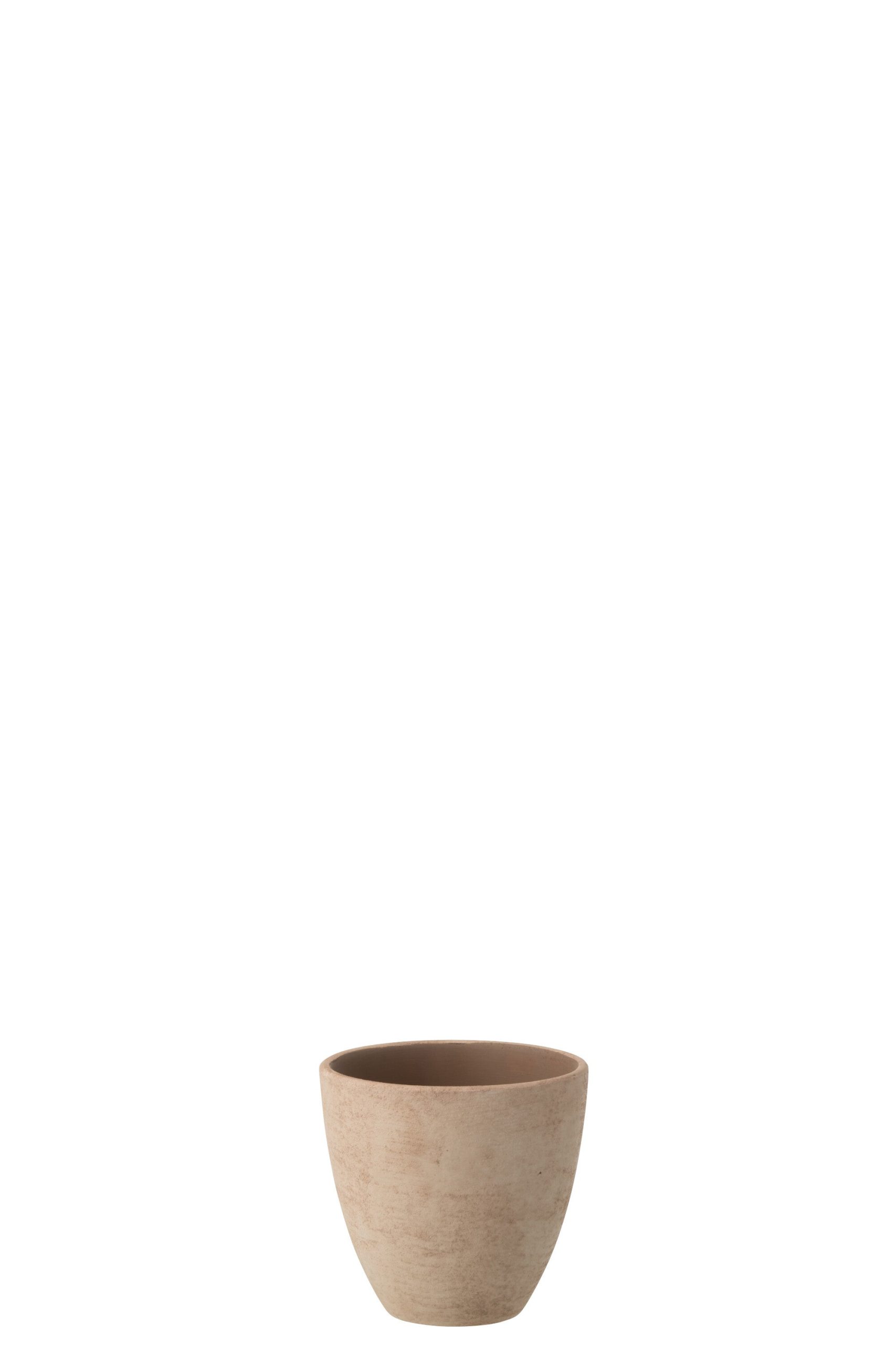 J-Line bloempot Rond - keramiek - beige - small - 2 stuks