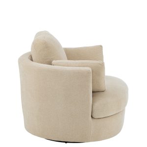 J-Line loungestoel Swiv – populierenhout/schuime – hout – beige