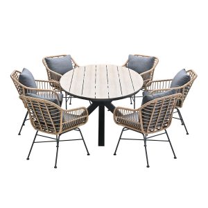 Garden Impressions tuinset Lucas – Tulli bruin – light teak look – 7-d Garden Impressions tuinset Lucas – Tulli bruin – light teak look – 7-d
