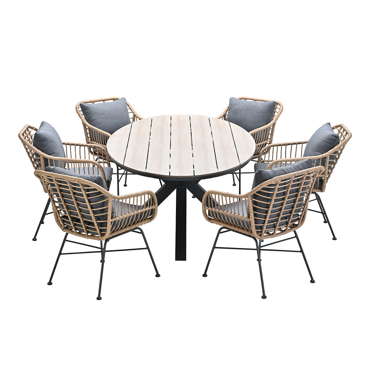 Garden Impressions tuinset Lucas - Tulli bruin - light teak look - 7-d