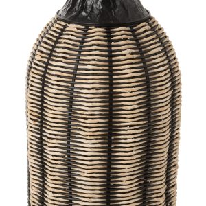 J-Line vaas Decoratie – touw/jute – zwart/naturel – 56 cm hoog