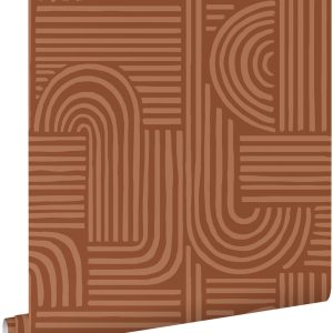 ESTAhome behang grafisch 3D motief terracotta – 53 cm x 10.05 m – 1399 ESTAhome behang grafisch 3D motief terracotta – 53 cm x 10.05 m – 1399