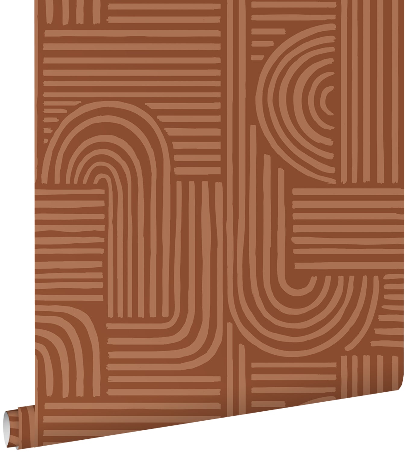 ESTAhome behang grafisch 3D motief terracotta - 53 cm x 10.05 m - 1399