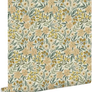 ESTAhome behang bloemen vergrijsd groen – 50 x 900 cm – 131448 ESTAhome behang bloemen vergrijsd groen – 50 x 900 cm – 131448