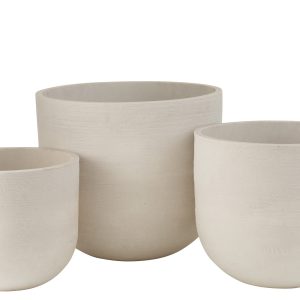 J-Line bloempot Rond – keramiek – wit – 3 stuks – Ø 50 cm J-Line bloempot Rond – keramiek – wit – 3 stuks – Ø 50 cm