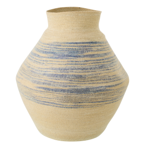 J-Line mand Gestreept – zeegras – naturel/blauw – large J-Line mand Gestreept – zeegras – naturel/blauw – large