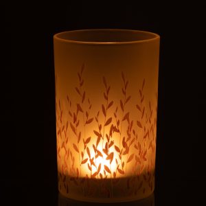 J-Line windlicht Sally – glas – oranje/transparant – large J-Line windlicht Sally – glas – oranje/transparant – large