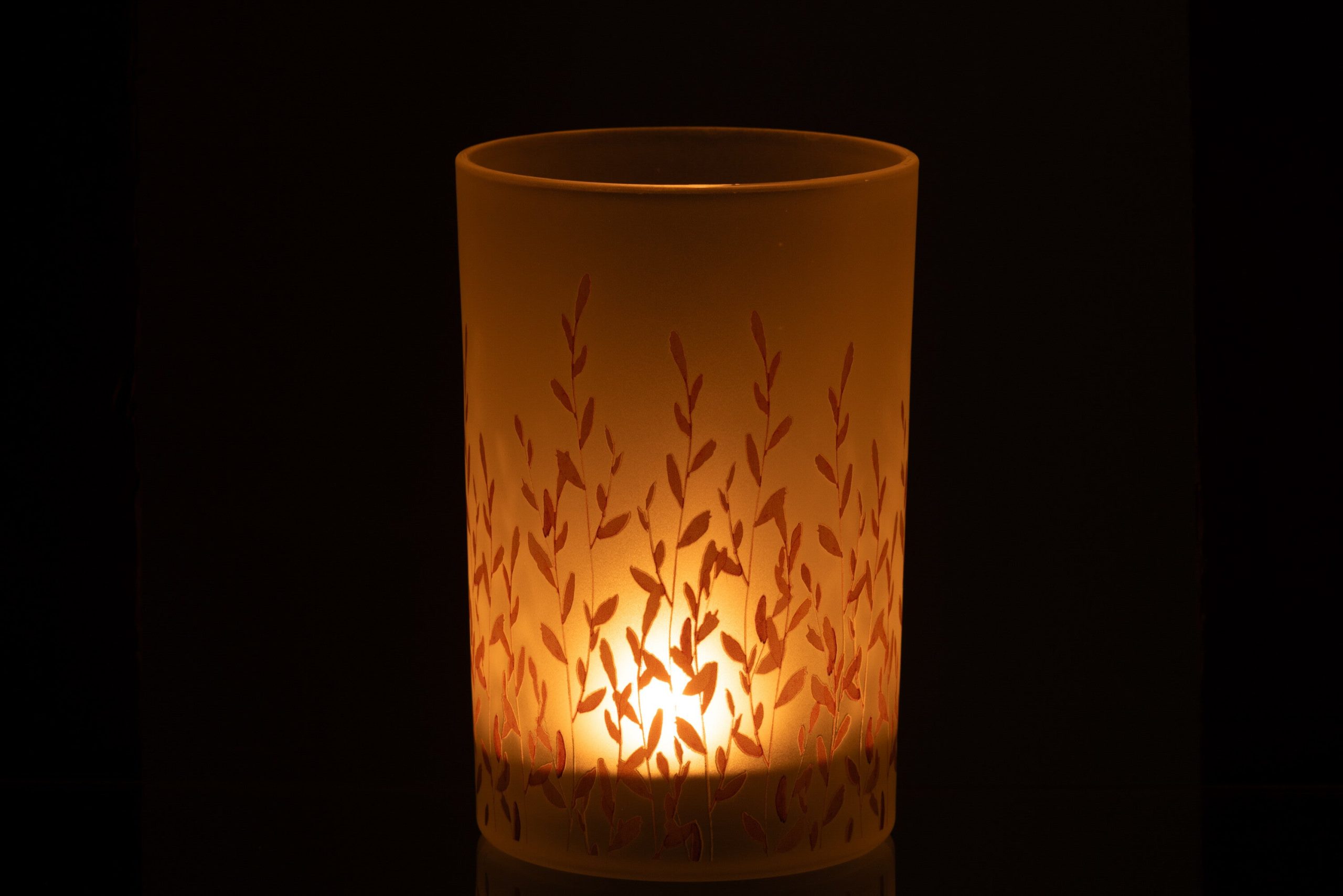 J-Line windlicht Sally - glas - oranje/transparant - large