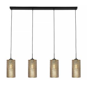Freelight hanglamp Cestino – 4 lichts – 120 x 150 cm – zwart – goud Freelight hanglamp Cestino – 4 lichts – 120 x 150 cm – zwart – goud
