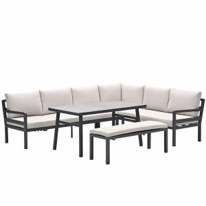 Garden Impressions lounge dining set Markus – desert sand 4-delig