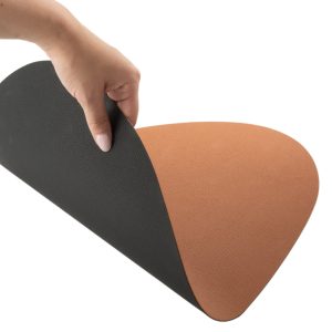 J-Line placemat Steen – kunststof – zwart – 6 stuks