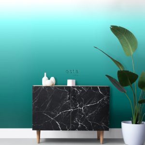 ESTAhome fotobehang kamerhoog dip dye kleurverloop turquoise 100 x 279 ESTAhome fotobehang kamerhoog dip dye kleurverloop turquoise 100 x 279