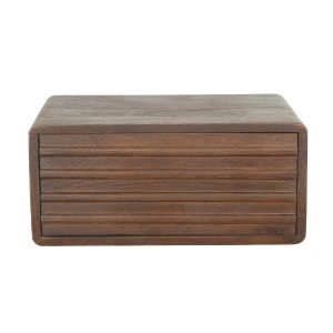 Giga Meubel Nachtkastje Keanu – Zwevend Donkerbruin Hout – 45x30x20cm