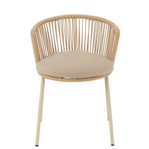 J-Line stoel Toa – metaal/koord – beige