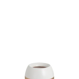 J-Line vaas Boord – terracotta – wit/goud – small – 2 stuks – Ø 13.5 c