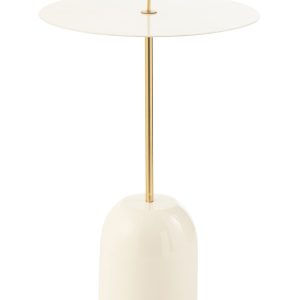 J-Line bijzettafel Schijf – metaal – wit/goud