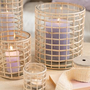 J-Line cilinderkaars Lavendel – paars – large – 52U – 6 stuks