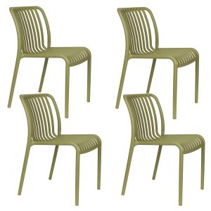 Housecraft Living Mante Tuinstoel Kunststof Groen – Set van 4