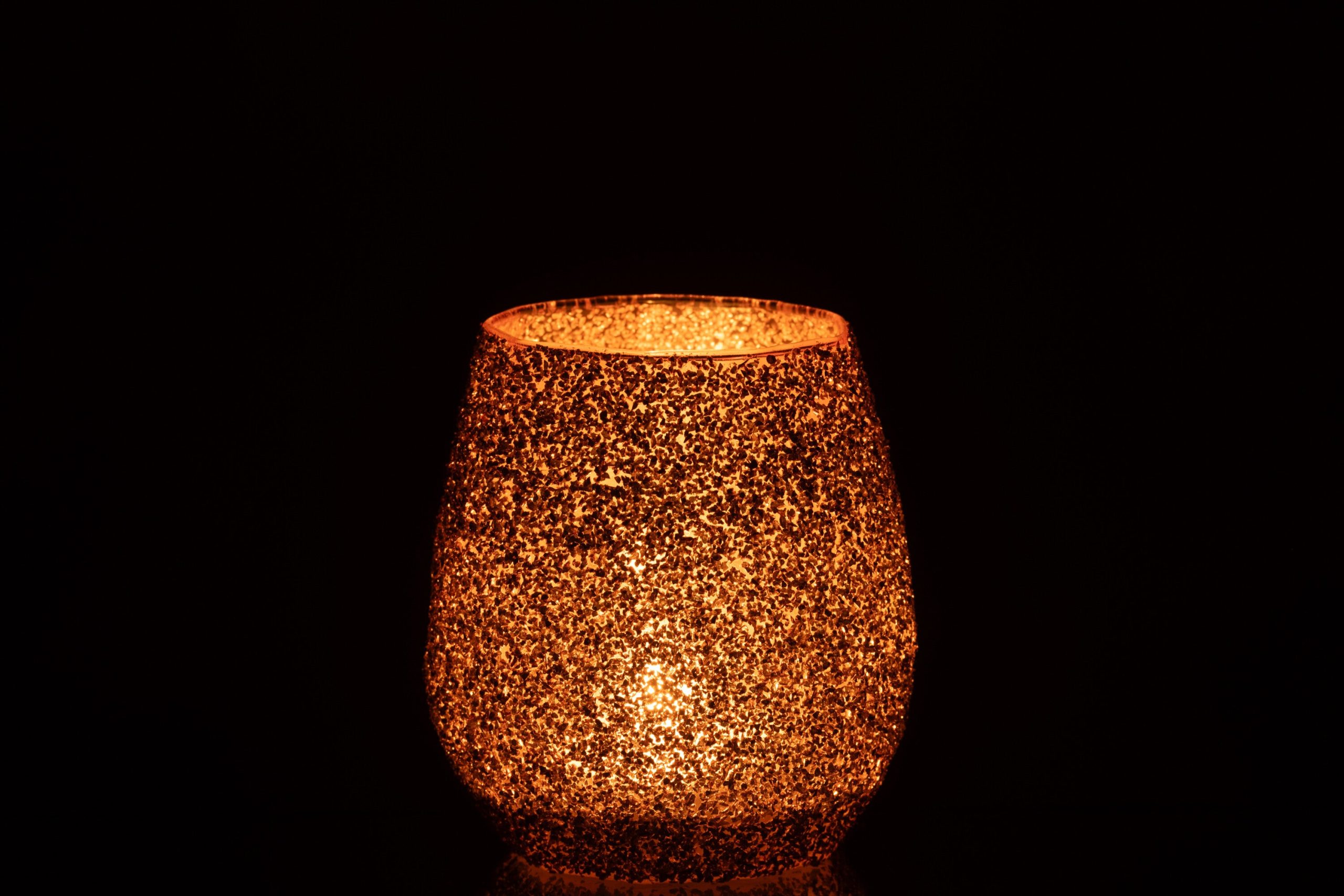 J-Line theelichthouder - glas - perzik - large