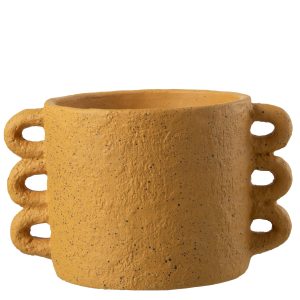 J-Line bloempot Zenia – keramiek – oker – large – Ø 23 cm