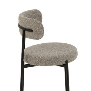 J-Line stoel Bouclé – multiplex/polyester – grijs/zwart