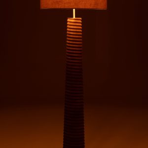 J-Line vloerlamp Schroefdraad – hout – naturel/grijs