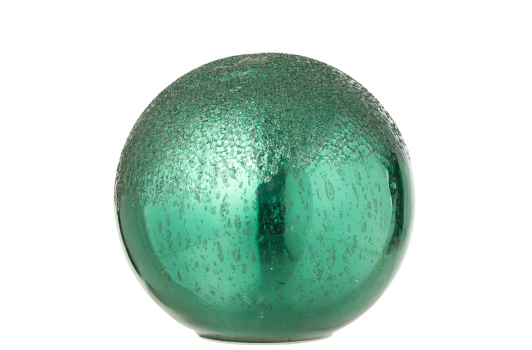 J-Line decoratie Bal Gekraakt - glas - groen - large - LED