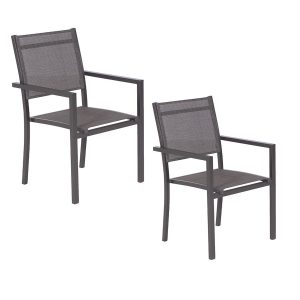 Garden Impressions tuinstoel Moon donker grijs – 2 stuks