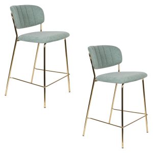 Housecraft Living Jolien Barkrukken rugleuning 65 cm Goud/ Lichtgroen Housecraft Living Jolien Barkrukken rugleuning 65 cm Goud/ Lichtgroen