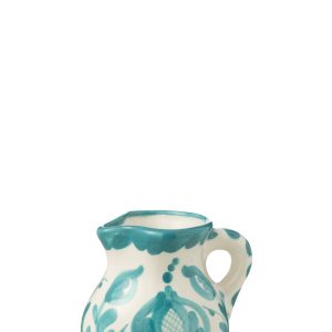 J-Line kruik Granada – keramiek – wit/aqua – small J-Line kruik Granada – keramiek – wit/aqua – small