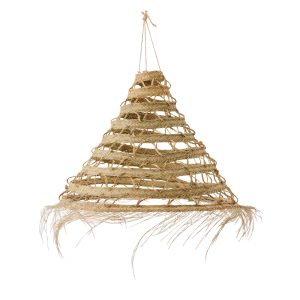 J-Line lampenkap Gevlochten + Franjes – riet – naturel – small