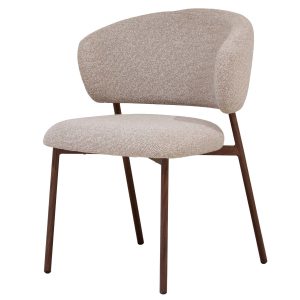 Giga Meubel Eetkamerstoel Feya – Beige/Walnoot – 51x53x81cm – Set van Giga Meubel Eetkamerstoel Feya – Beige/Walnoot – 51x53x81cm – Set van