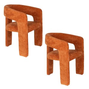 Housecraft Living Valentin Eetkamerstoelen Armleuning Oranje – Set van
