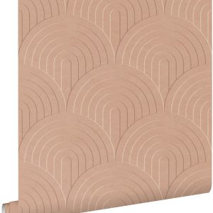 ESTAhome behang 3D-motief terracotta roze – 53 cm x 10.05 m – 131110