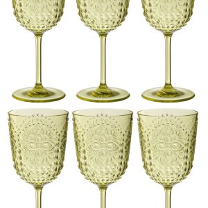 J-Line wijnglas – kunststof – groen – doos van 6