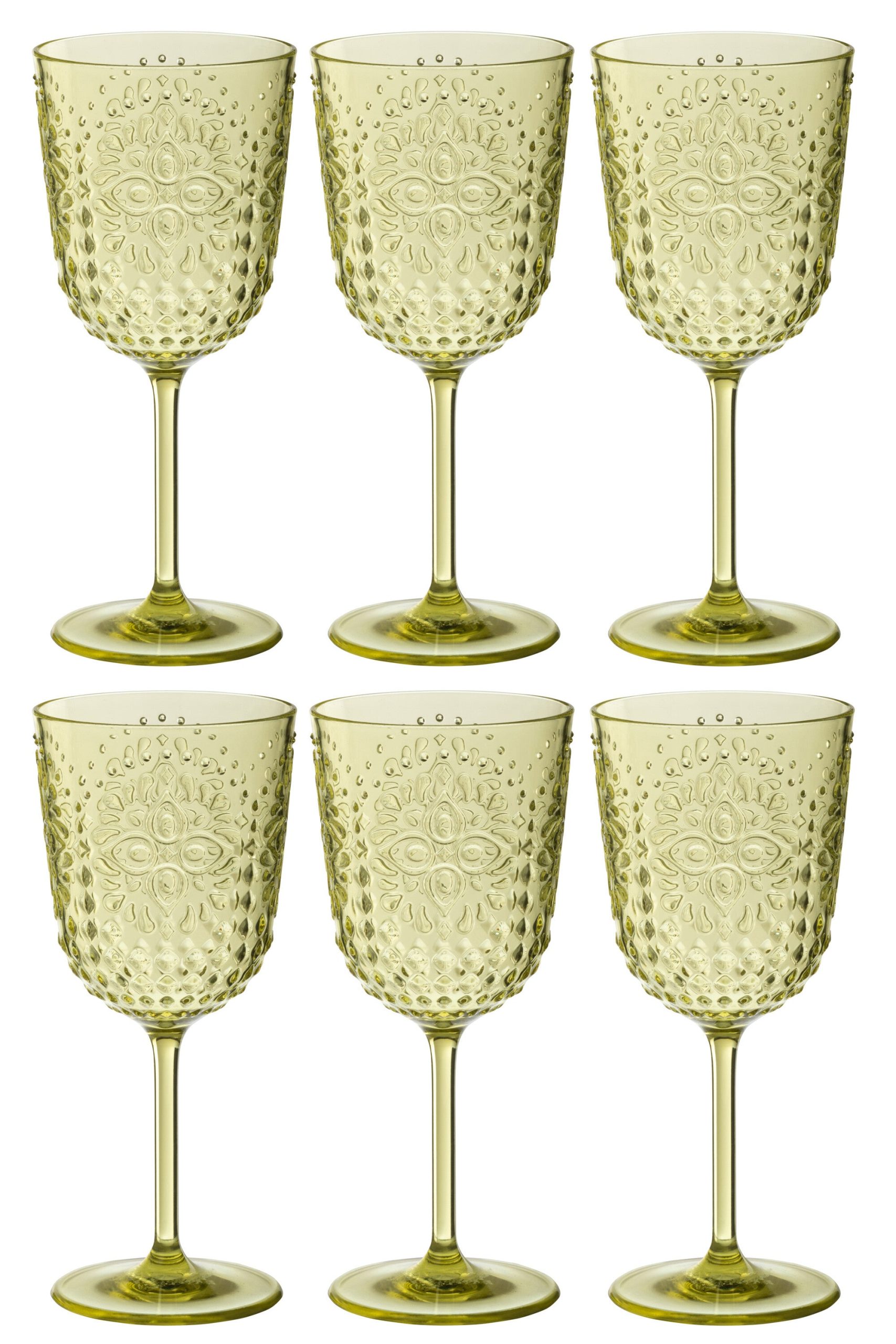 J-Line wijnglas - kunststof - groen - doos van 6
