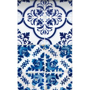 ESTAhome XXL behang grote tegels delfts blauw – 50 x 900 cm – 158002