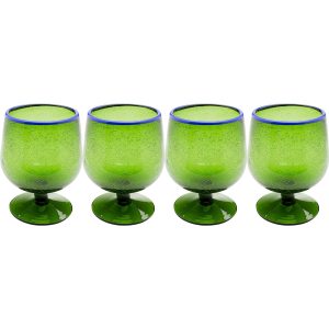 Kare Design Wijinglazen Bubbles groen (4/set)