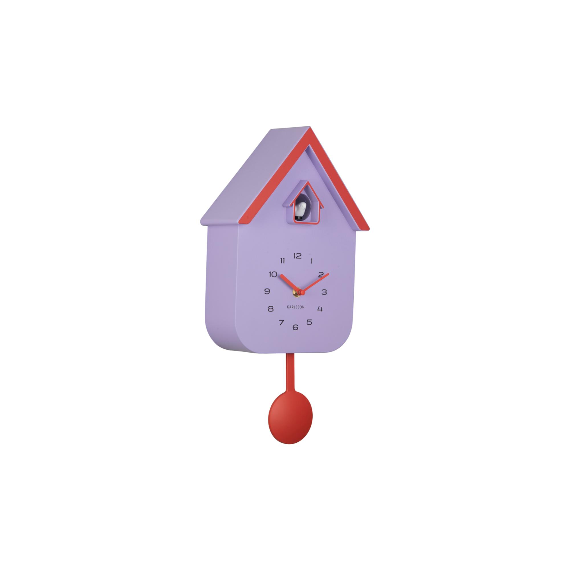 Karlsson wandklok Dupla Color Cuckoo - paars - Ø21.5cm