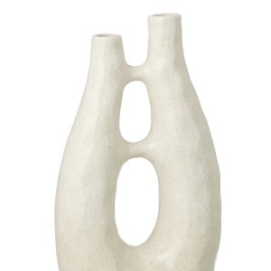 J-Line vaas Jeanne – steengoed – wit – large