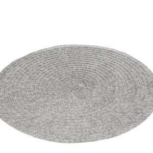 J-Line placemat Rond Gevlochten – kunststof – grijs – 6 stuks