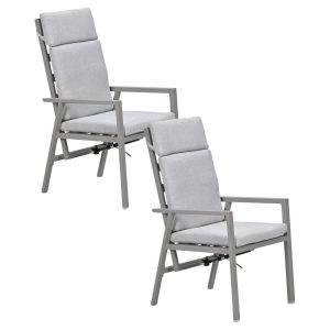 Garden Impressions Kasper tuinstoel verstelbaar taupe – 2 stuks